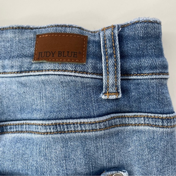 Judy Blue Women's Rainbow Paint Splash Splattered Distressed Denim Short Sz 2XL - Picture 8 of 11